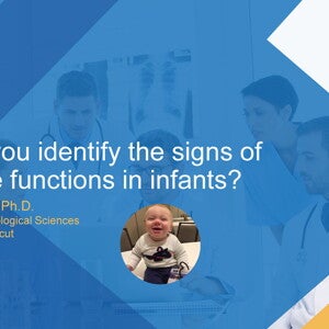 How do you identify the signs of executive functions in infants?